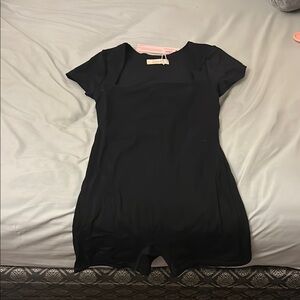 Black Short Sleeve Romper